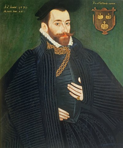 Retrato de un caballero, tradicionalmente llamado un miembro de la familia Dacre, 1571 de George Gower